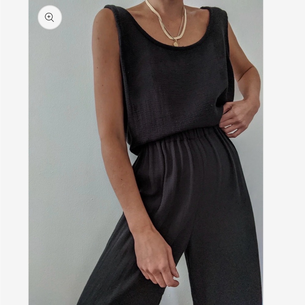 NA NIN WAFFLED COTTON PANTS PATRICIA MEDIUM BLACK